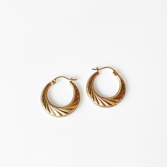 14K Gold Hoop Earrings - image 1