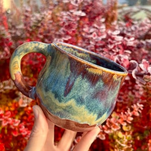 Grande tasse en céramique, tasse à thé colorée faite main, 500 ml / 16,9 oz