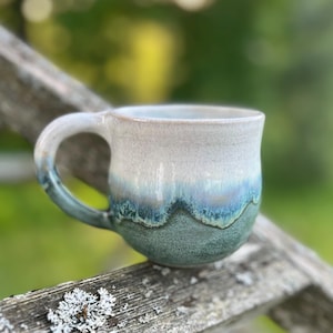 Latte Mug, Handmade stoneware ceramic Mug, Coffee Cappuccino Tea cup 8.5oz
