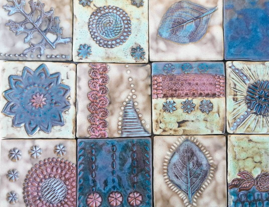 Ceramic Tiles Wall Art Set of 35 Rustic Kitchen Decors Etsy