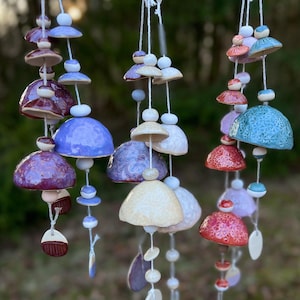 Handmade Stoneware Ceramic Bell: Rustic Wind Chime, Home & Garden Decor