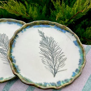 Plato de gres, plato de cerámica para servir, bandeja decorativa hecha a mano