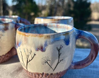 Handmade Ceramic Coffee or Tea Mug, Nature-Inspired Pottery cup