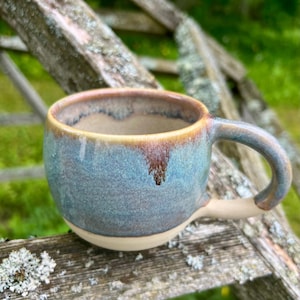 Keramik Kaffeebecher, Handgemachte Keramik Becher, Hellblaue Keramikbecher, Teetasse