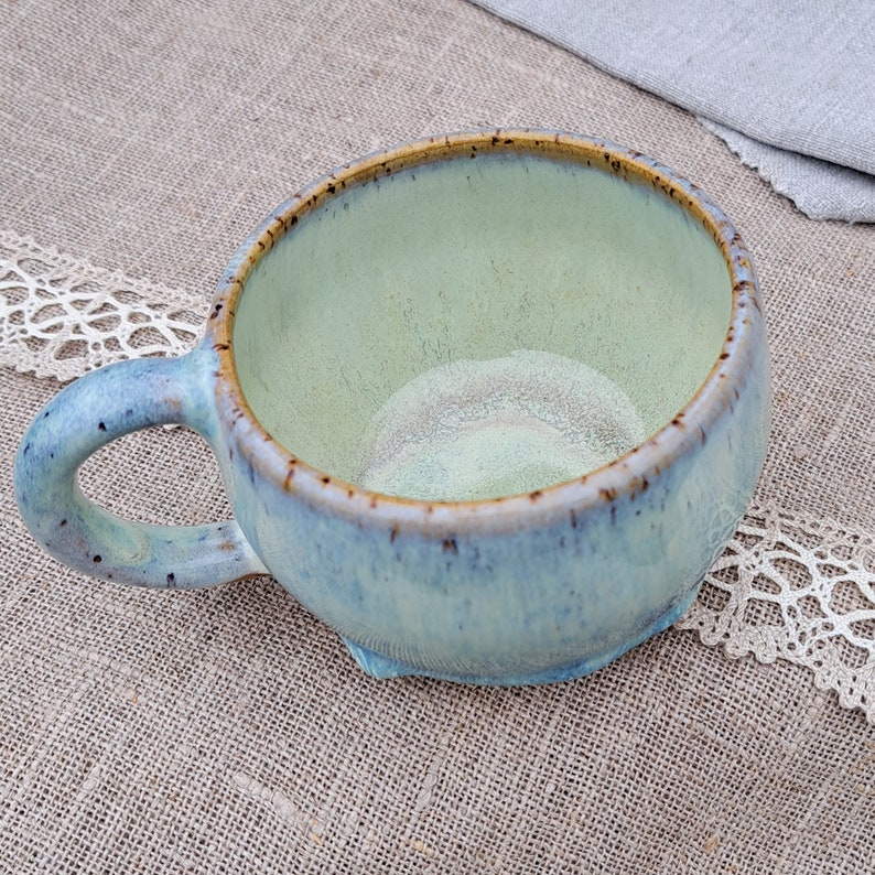 Keramische koffie theekop, handgemaakte aardewerken mok afbeelding 6