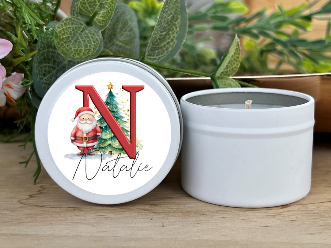 PERSONALISED Christmas Candles | Petite 2oz Soy Candle Tins | Stocking ...