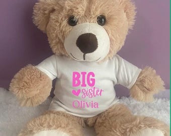 Personalized Big Sister/Little Sister Teddy Bear: Sibling Gift
