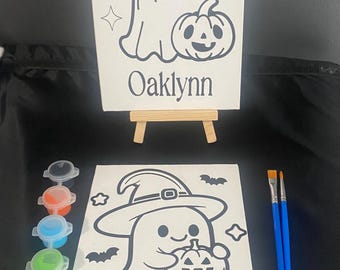 Personalized Halloween Paint Kit: Canvas Art Party Favors