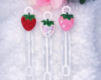 Strawberry Bubble Wand Party Favors, Party Favors, Strawberry Birthday, Toddler Birthday Party Favors, Bubble Wands
