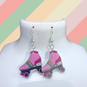 Roller Skate Earrings, Roller Skate Dangle Earrings, 80’s Earrings, Retro Earrings, Roller Skate Birthday