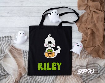 Personalized Halloween Treat Bag, Trick or Treat Bag, Halloween Party Favors, Halloween Tote Bag, Personalized Trick or Treat Bag, Halloween