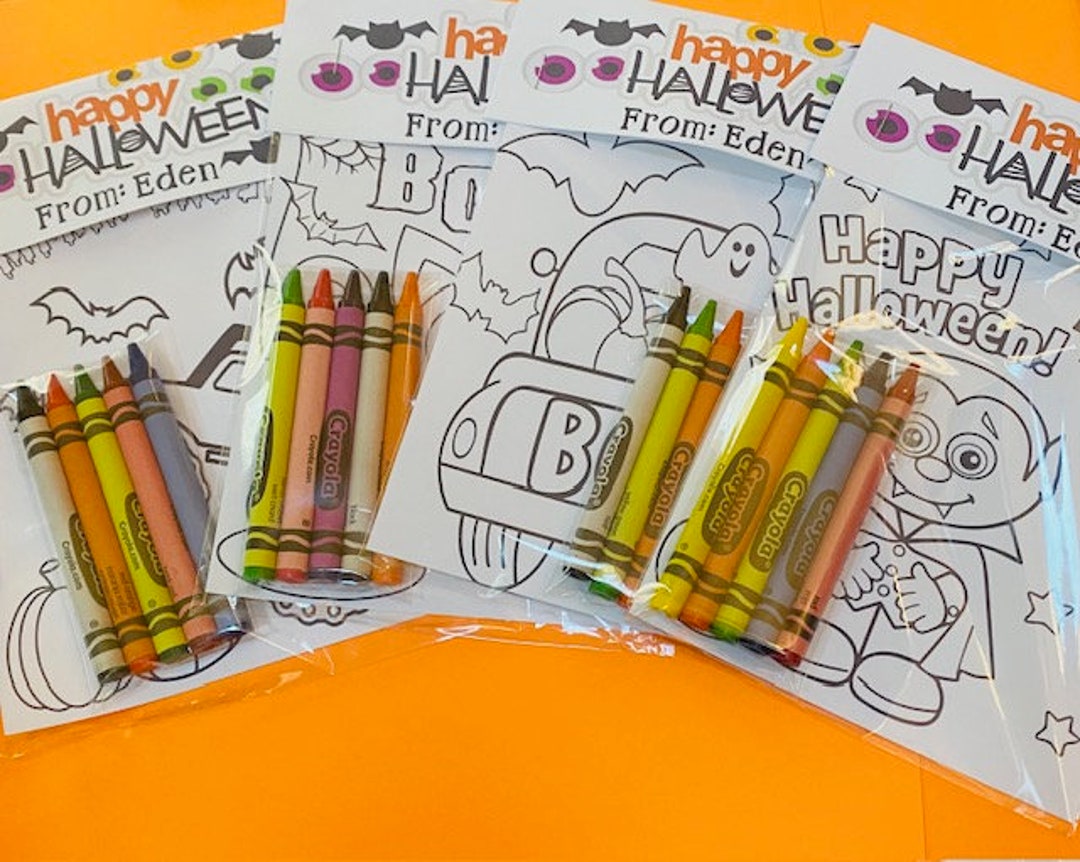 Halloween Party Favors, Halloween Coloring Set, Halloween Craft, Trick or Treat Favors