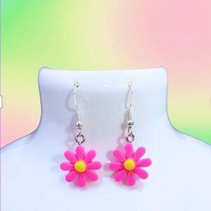 Flower Earrings, Flower Dangle Earrings