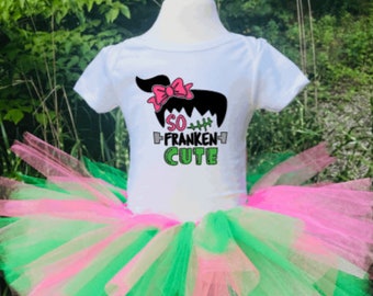 So Franken Cute Tutu Set, Halloween outfit, Birthday outfit, Halloween bodysuit, baby girl Birthday outfit, Girls Tutu Set, Halloween baby