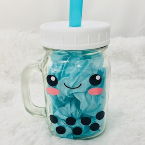 4 Pack Can Glass Cups with Lids and Straw 500ml/16oz Glass Cups for Juice  can Shaped Bubble Tea Cup Ice Coffee Cup Boba