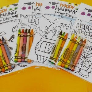 Halloween Party Favors, Halloween coloring set, Halloween Craft, Trick or Treat Favors, Halloween crayon Set, Halloween Classroom Favors