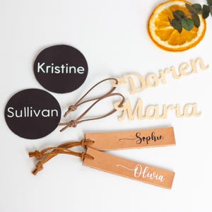 Personalized Name Tag, Leather Gift Label, Personalized Leather Gift Label, Sock Tag Full Name, Leather Name Tag