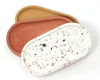 Bandeja decorativa de piedra para baratijas, decoración de tocador, plato organizador, contenedor de joyas