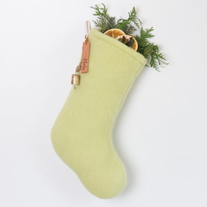 Personalized Wool Christmas Stocking: Handmade Upcycled Blanket, Hygge Decor
