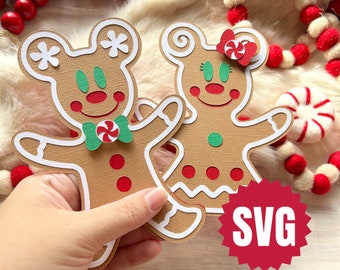 Souris pain d&#39;épice SVG - fichier de coupe multicouche parfait pour Cricut Silhouette Glowforge