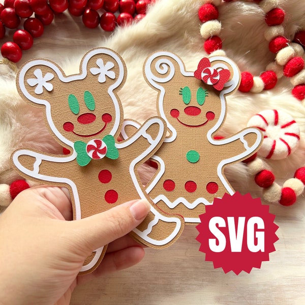 Mouse Gingerbread SVG - Multilayered Cut File perfect for Cricut Silhouette Glowforge