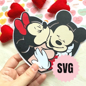 Mouse Valentines SVG - Digital Cut File for Cricut  and Silhouette Machines