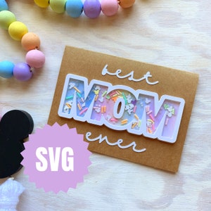 Shaker Card voor beste moeder ooit - digitaal bestand - Cricut en Silhouette
