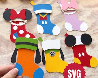 Mickey and Friends Stockings SVG - Digital Cut File for Cricut and Silhouette