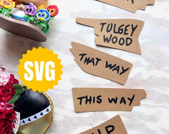 Wonderland Signs SVG - Digital Cut File for Cricut Silhouette Glowforge