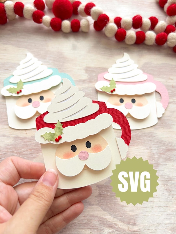 Santa Mug SVG - Digital Cut File - Cricut Or Silhouette