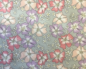 Craft Cotton Company Petal & Pip Grey Pink Lilac Floral 100% Organic Cotton Fabric