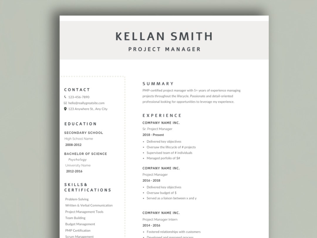 CV | Resume | Canva Template | Professional | Minimalist | Digital