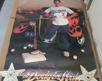 Vintage Nike Poster Steve Sax Dodger Kid  poster that is original authentic fair-good condition
