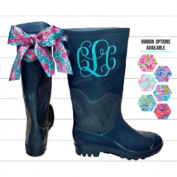 Rain boots with Monogram , Rainboots , Monogram , Rubber Rain Boots , Personalized rain Boots