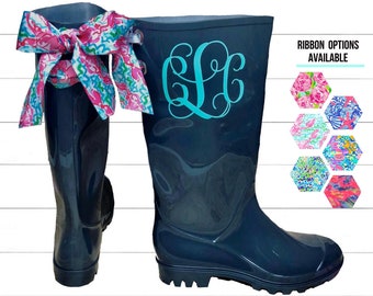 Rain boots with Monogram , Rainboots , Monogram , Rubber Rain Boots , Personalized rain Boots