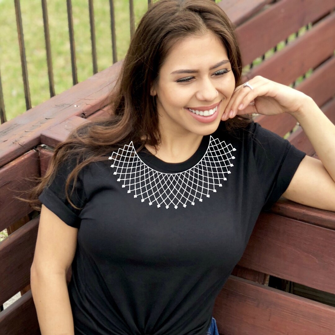 Ruth Bader Ginsburg Shirt Rbg Jabot Collar T Shirt Etsy