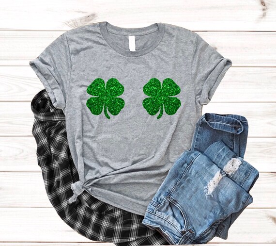 Lucky Shamrock Shirt Women's Glitter 