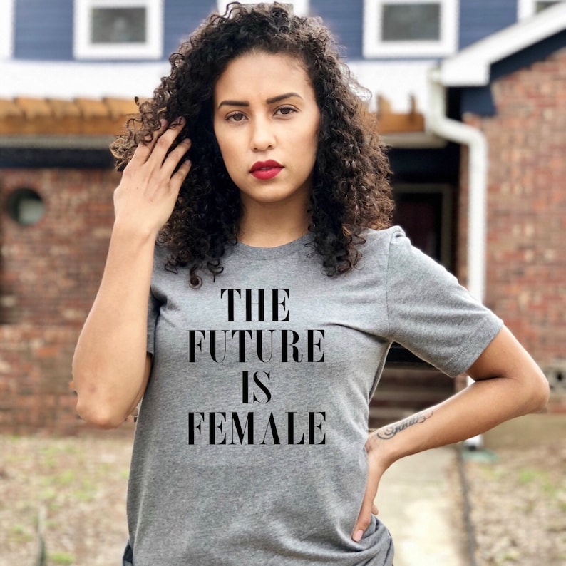 The future is female T-shirt, feminist shirt , Women's fashion , feminist slogan , future is female , Shirt with sayings image 2
