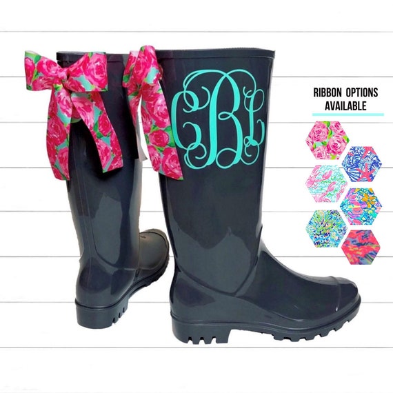 monogram rain boots