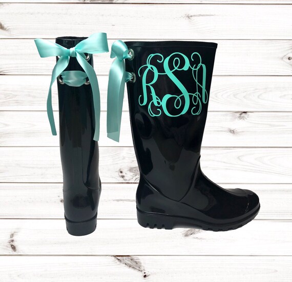 monogrammed rain boots