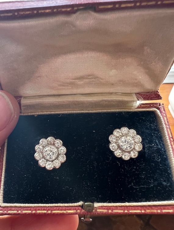 RESERVED Dont buy Art Deco diamond platinum daisy… - image 4