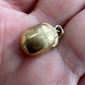 RESERVED DONT BUY Georg Jensen 18ct Gold Scarab Beetle Charm Egyptian Revival