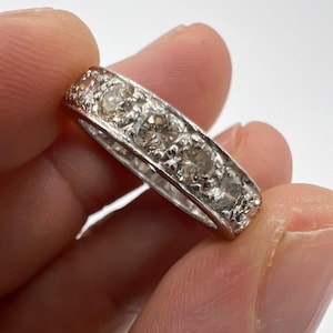 2.5 Carat Natural Diamond Art Deco Eternity Ring In Platinum