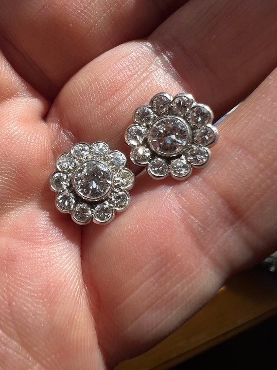RESERVED Dont buy Art Deco diamond platinum daisy… - image 2