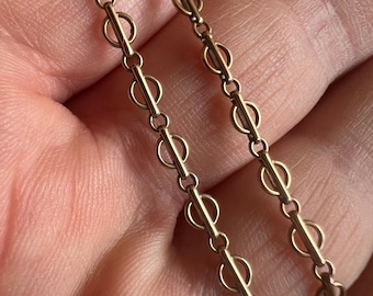RESERVED DONT Buy Antique Unusual Round Link Gold Chain 15.5&quot;
