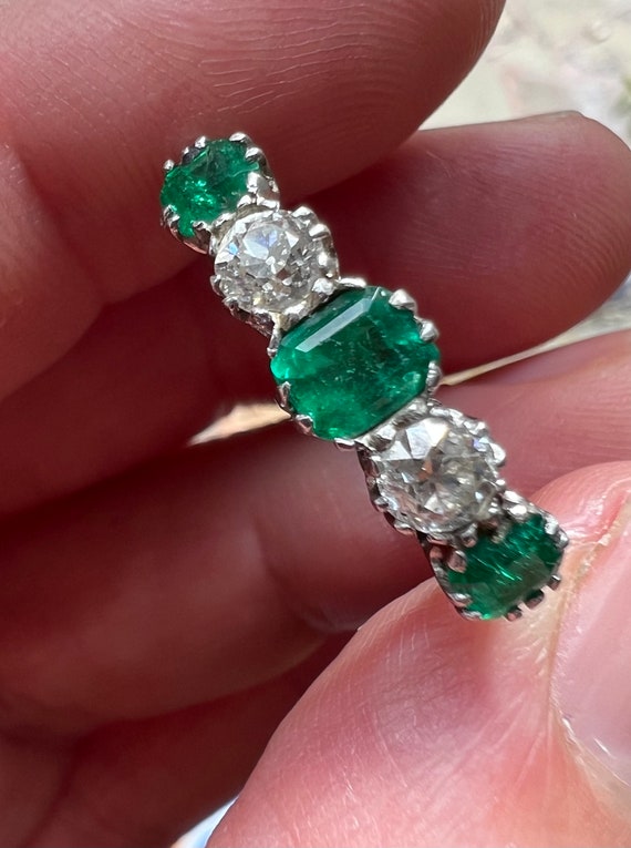 RESERVED Dont buy Art Deco emerald diamond platinu