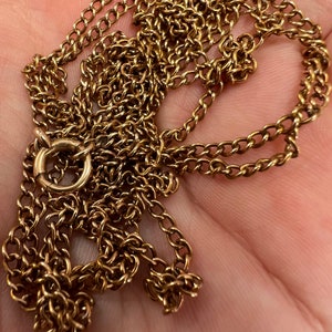 15k ct carat gold 62” 21.5g antique rose gold graduated solid gold guard chain necklace chain very long victorian muff chain