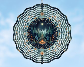 Camping Windspiel - Magischer verzauberter Wald PNG Sublimationsdesign - Outdoor Garten Kunst Dekor - Digitaler Download