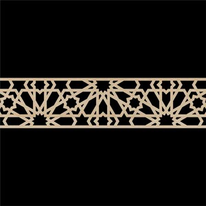 B-017 - Moroccan Carved Panel Geometric Wooden Panel. Moroccan, Carved, Wood Work, Craft, Laser Cut Wood
