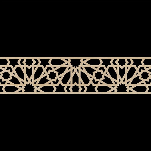 B-017 - Panneau marocain sculpté panneau géométrique en bois. Marocain, Sculpté, Travail du Bois, Artisanat, Bois Découpé au Laser